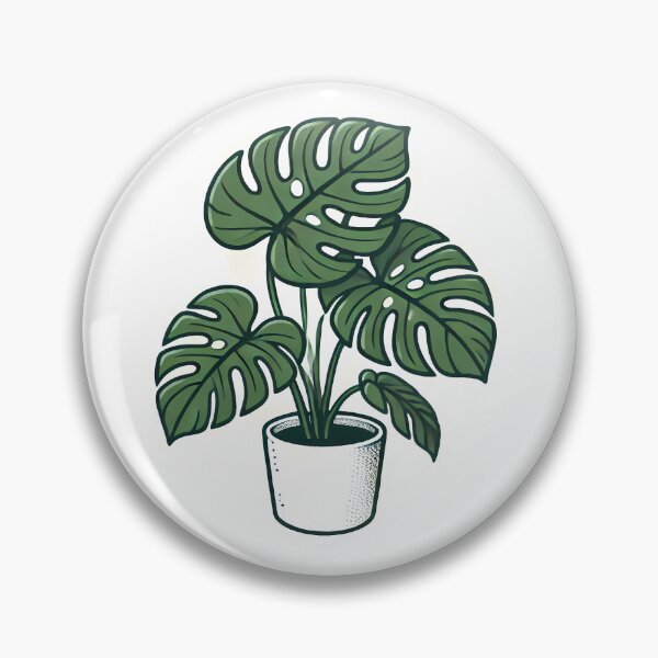 Item preview, Monstera Deliciosa in a Pot – Botanical Illustration designed and sold by Linework Studio.