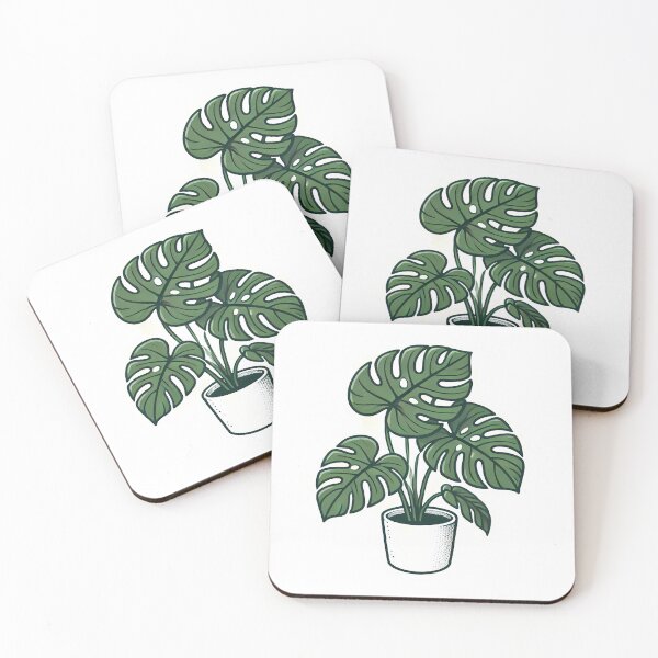 Item preview, Monstera Deliciosa in a Pot – Botanical Illustration designed and sold by Linework Studio.