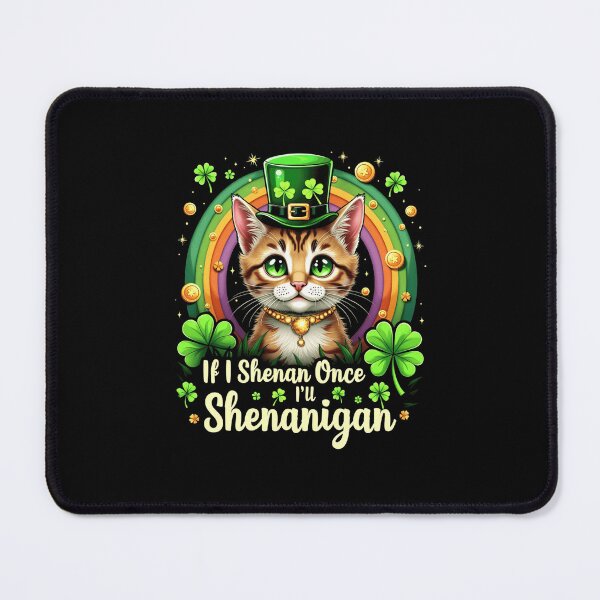 Item preview, I Shenan Once I Will Shenanigan Cute Cat St Patricks Day T-Shirt designed and sold by kiearts.