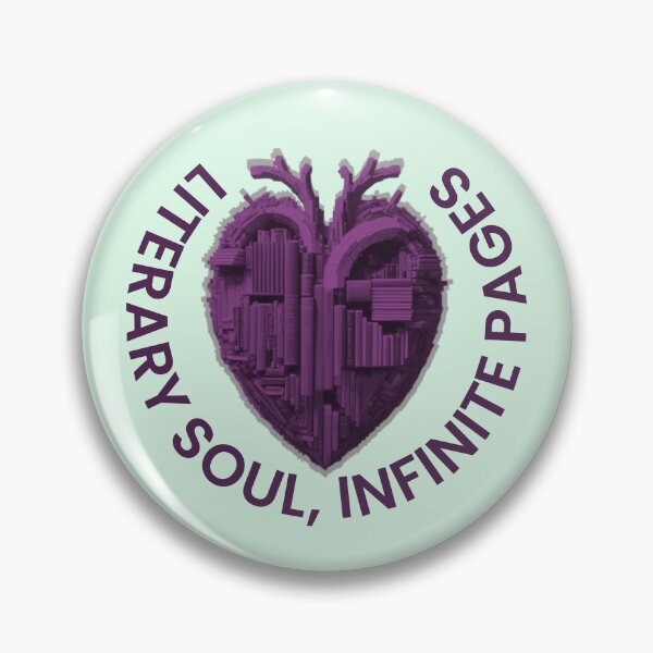 Item preview, Literary soul, infinite pages. Violet heart with books designed and sold by MySciPic.