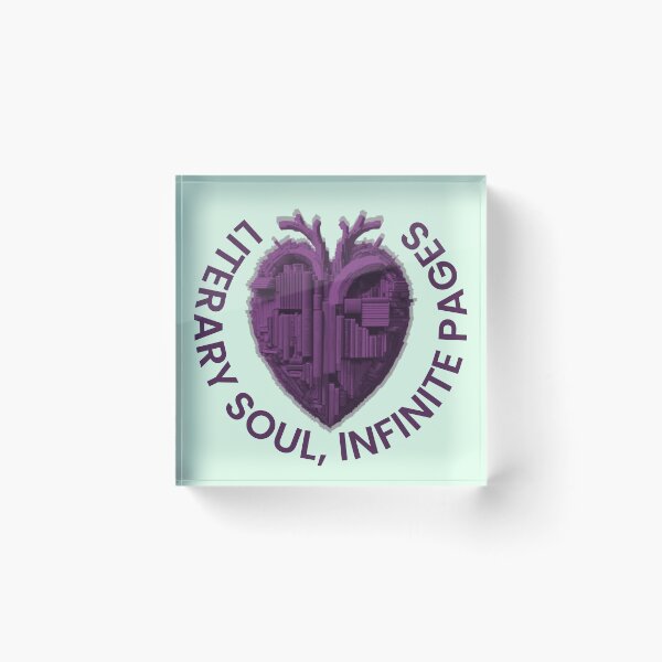 Item preview, Literary soul, infinite pages. Violet heart with books designed and sold by MySciPic.
