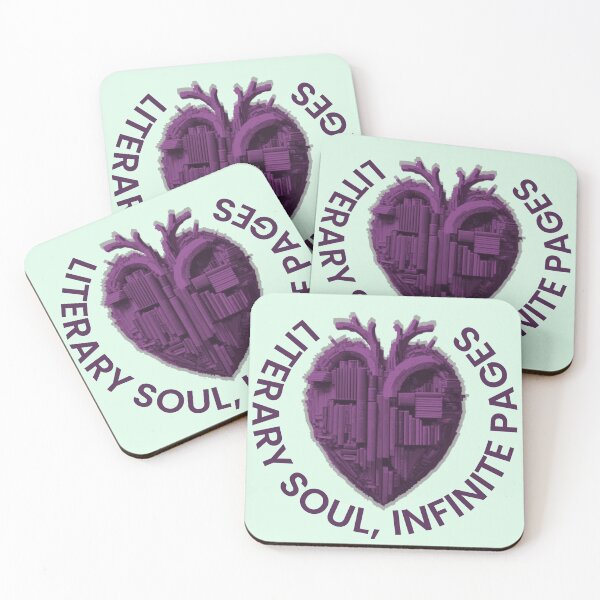 Item preview, Literary soul, infinite pages. Violet heart with books designed and sold by MySciPic.