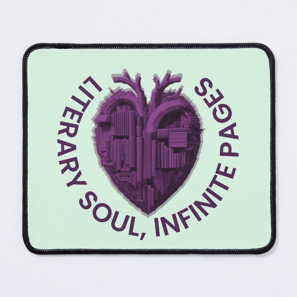 Item preview, Literary soul, infinite pages. Violet heart with books designed and sold by MySciPic.