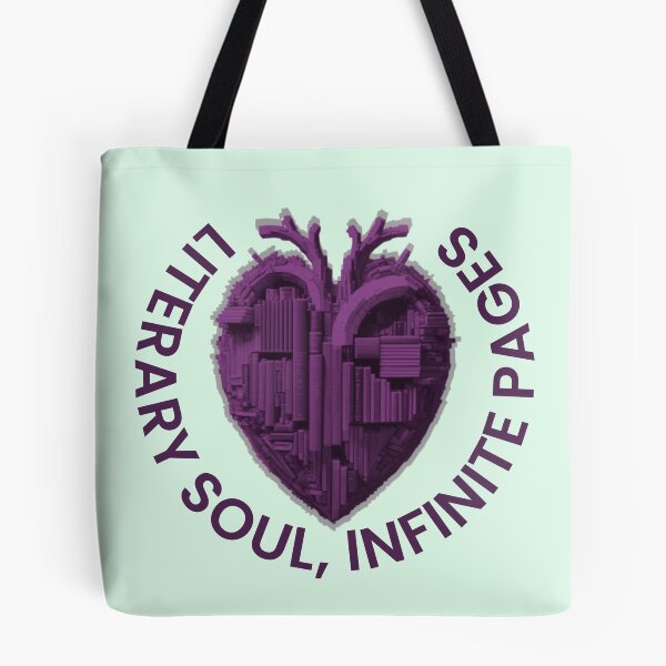 Item preview, Literary soul, infinite pages. Violet heart with books designed and sold by MySciPic.