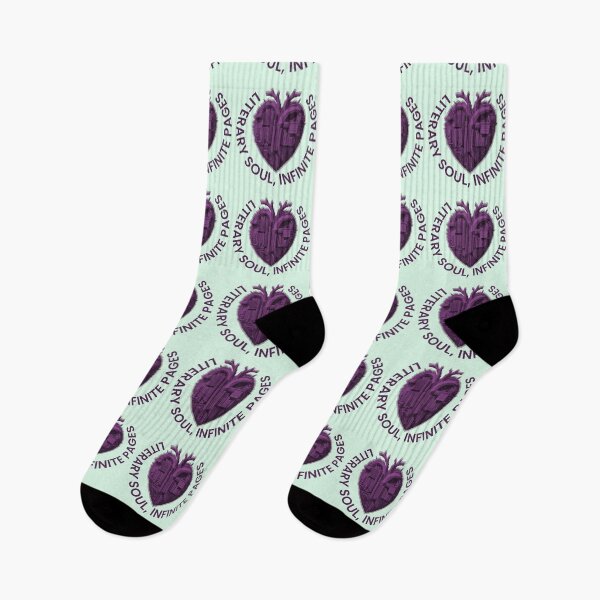Item preview, Literary soul, infinite pages. Violet heart with books designed and sold by MySciPic.