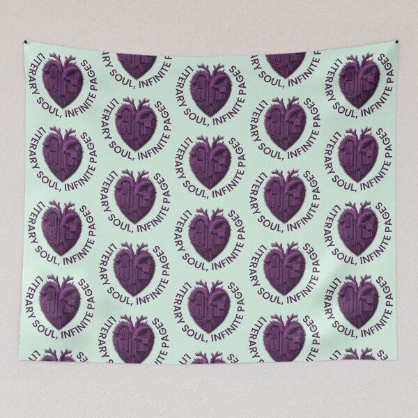 Item preview, Literary soul, infinite pages. Violet heart with books designed and sold by MySciPic.