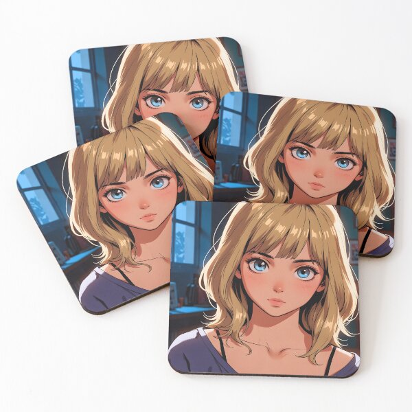 Item preview, Retro Anime Soft Light Girl Warm Evening Portrait designed and sold by SekaiVibes.