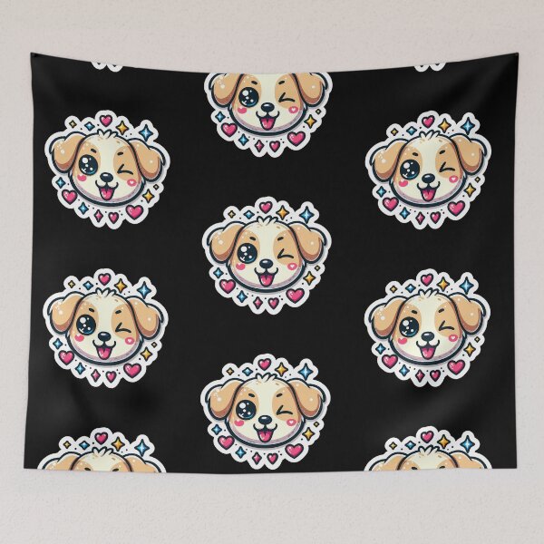 Item preview, Winking Dog Sticker - Cute Kawaii Puppy Illustration designed and sold by Psycho-Crazy.
