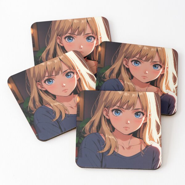 Item preview, Retro Anime Soft Light Girl Warm Evening Portrait designed and sold by SekaiVibes.