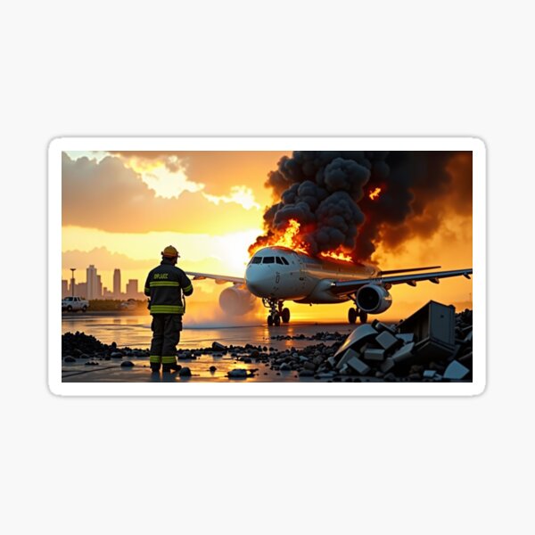 Artikel-Vorschau von Flugzeug in Flammen, designt und verkauft von ZZTees.