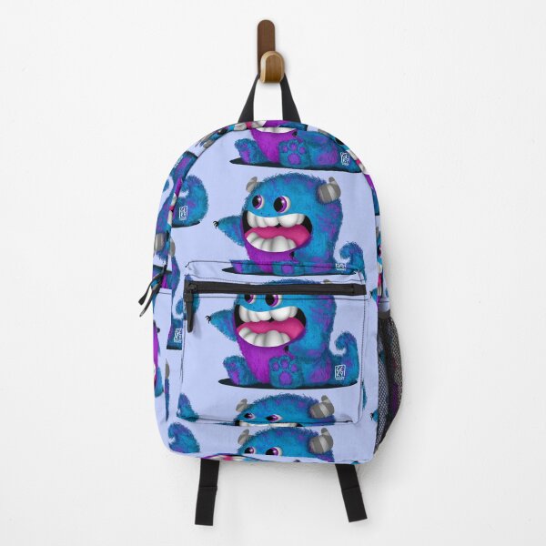 Item preview, cute blue and purple monster (purple background version) designed and sold by GeryMendezShop.