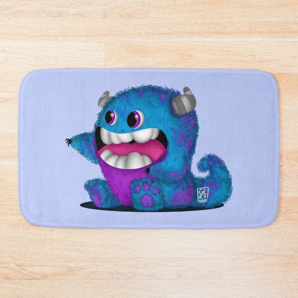 Item preview, cute blue and purple monster (purple background version) designed and sold by GeryMendezShop.