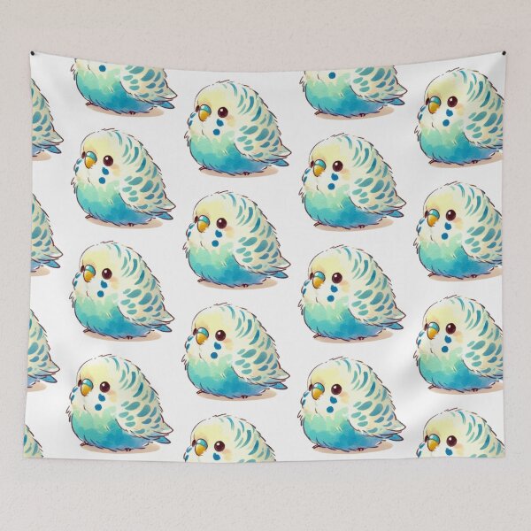 Item preview, Tiny baby blue budgie designed and sold by DaintyDooodles.