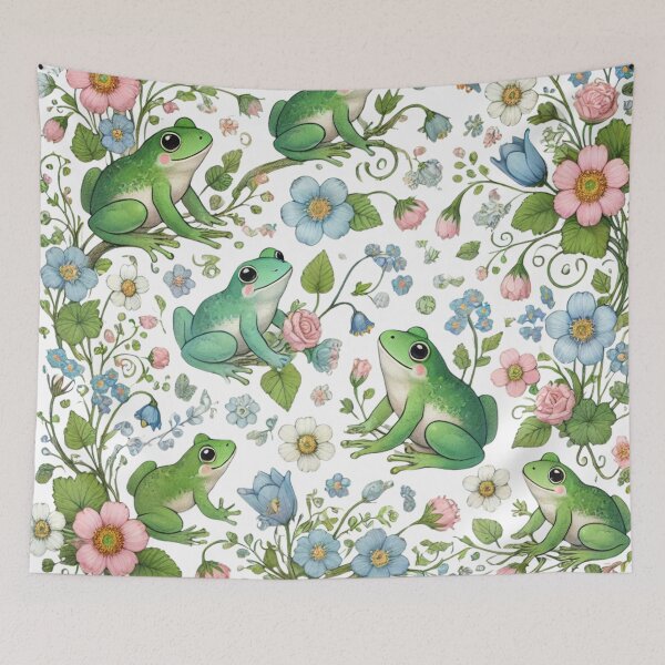 Item preview, Cute Frog Floral Design designed and sold by Oonward2021.
