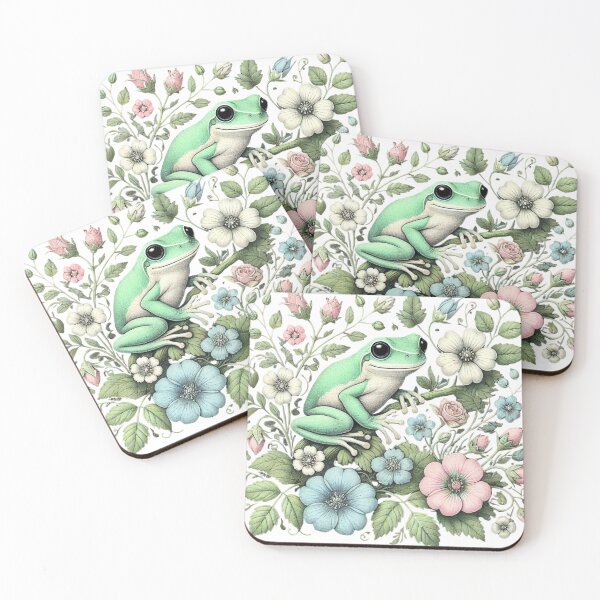Item preview, Frog & Nordic-Inspired Flower Design designed and sold by Dream Bloom Gallery.