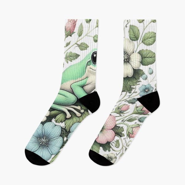 Item preview, Frog & Nordic-Inspired Flower Design designed and sold by Dream Bloom Gallery.