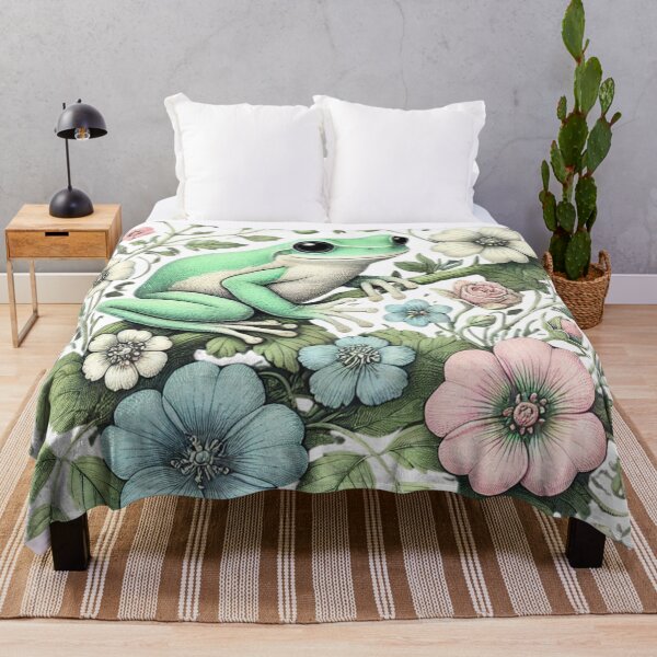 Item preview, Frog & Nordic-Inspired Flower Design designed and sold by Dream Bloom Gallery.