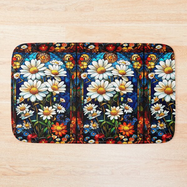Item preview, Stained Glass Daisy Floral Art – Colorful Botanical designed and sold by Taans-Creation.