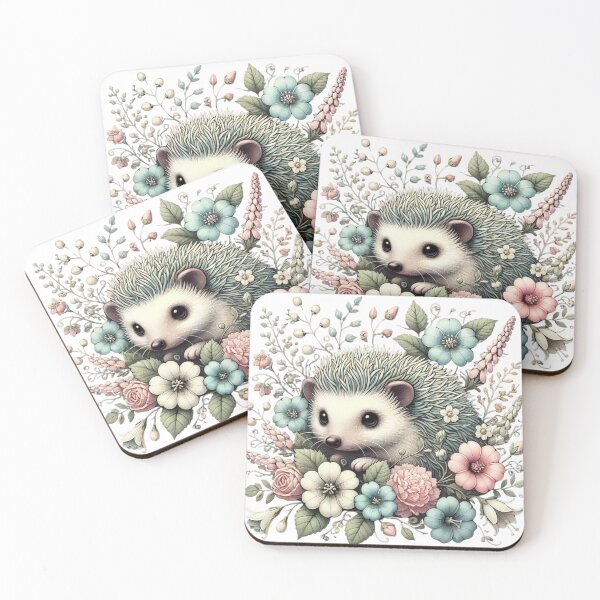 Item preview, Hedgehog & Nordic -Inspired Floral Design designed and sold by Dream Bloom Gallery.