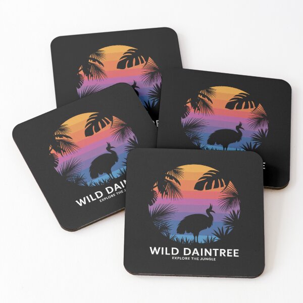 Item preview, Cassowary in Daintree National Park Australia Tropical Sunset – Retro Vintage Sunset Design designed and sold by pod24.