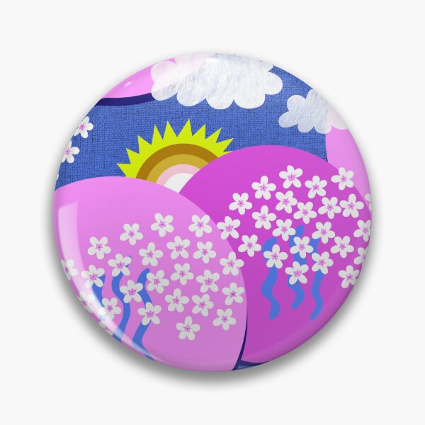 Item preview, Sakura landscape with cherry blossoms, sun and clouds – Japanese art neon designed and sold by colorofmagic.