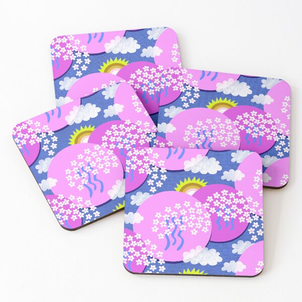 Item preview, Sakura landscape with cherry blossoms, sun and clouds – Japanese art neon designed and sold by colorofmagic.