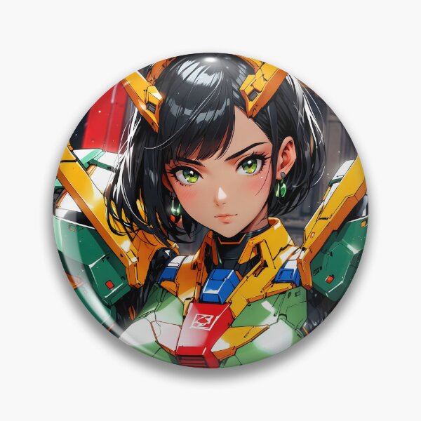 Item preview, Retro Anime Gundam Warrior Girl Futuristic Battle Armor designed and sold by SekaiVibes.