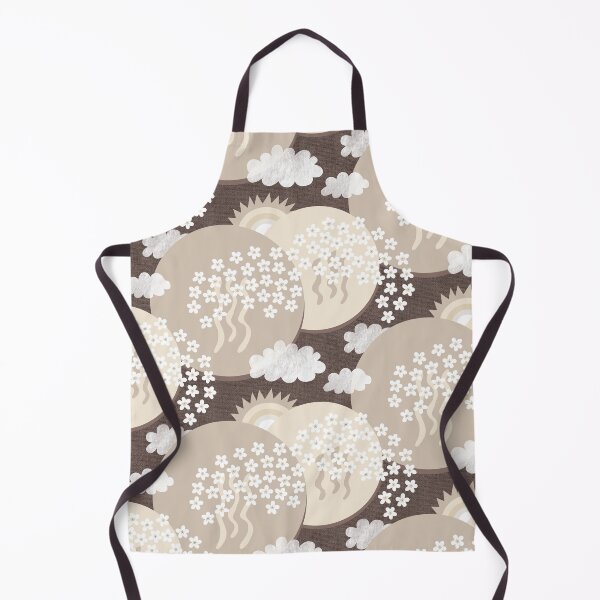 Item preview, Sakura landscape with cherry blossoms, sun and clouds – Japanese art neutral colors designed and sold by colorofmagic.