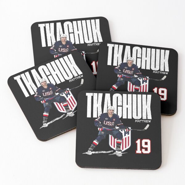 Item preview, USA Matthew Tkachuk #19 Hockey Cartoon -KHMT1901 designed and sold by PTCartoonArt.