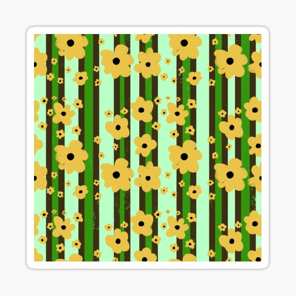 Vista previa del artículo con la obra «Girasoles y rayas», diseñado y vendido por Klock & Bloom.