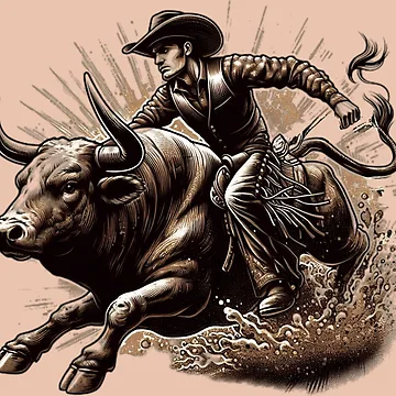 Artwork thumbnail, Bull Riding by Dirt Rd Creations