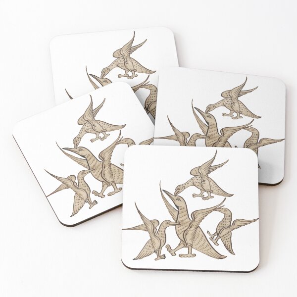 Item preview, Medieval illustration of birds fighting designed and sold by IllmadeErrant.