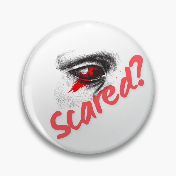 Item preview, Mysterious Eye with "Scared?" Text designed and sold by LessIsArt.