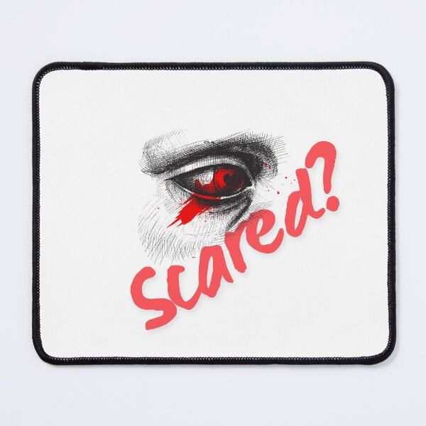 Item preview, Mysterious Eye with "Scared?" Text designed and sold by LessIsArt.