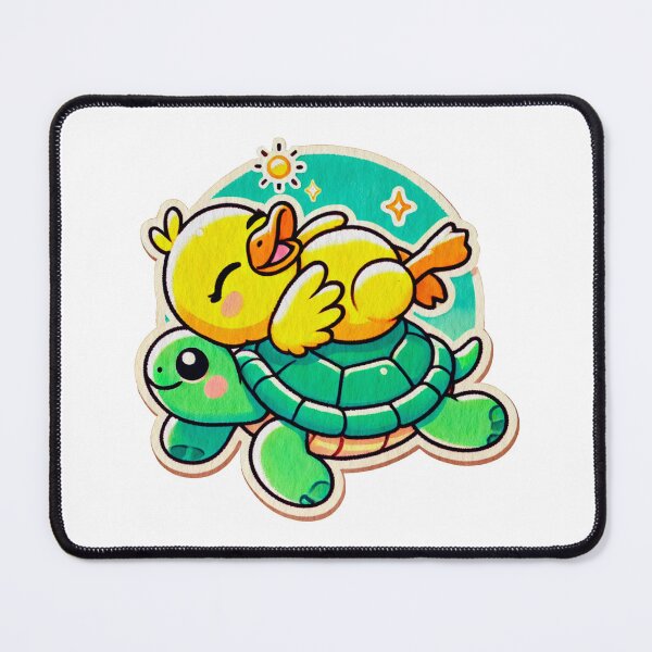 Item preview, Yellow Duck Resting on a Turtle designed and sold by ThawanTarnnoy.