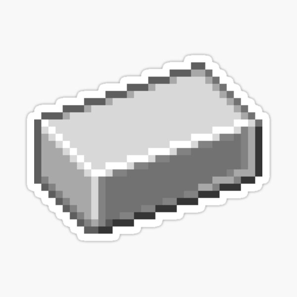 Vista previa del artículo con la obra «Arte de píxeles de lingotes de hierro de Minecraft», diseñado y vendido por Kubala Designs.