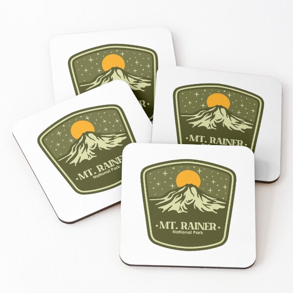Item preview, MT. RAINER AT THE NIGHT NATIONAL PARK BADGE designed and sold by NGAULASTUDIO.