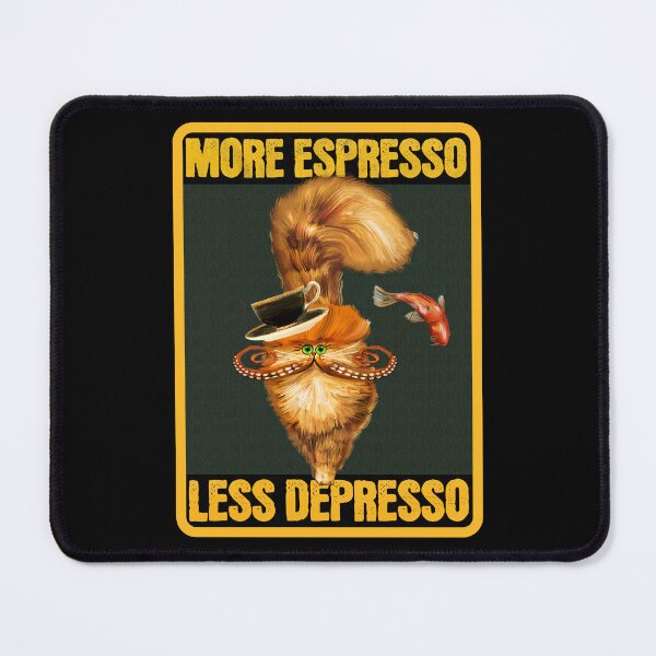Item preview, More Espresso Less Depresso - Funny Coffee Orange Cat Gift designed and sold by InkyGenies.