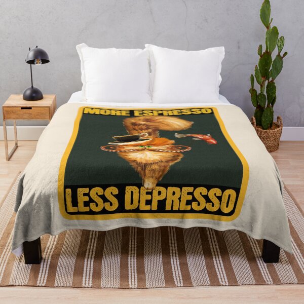 Item preview, More Espresso Less Depresso - Funny Coffee Orange Cat Gift designed and sold by InkyGenies.