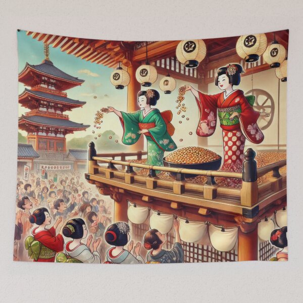 Item preview, Graceful Maiko and Setsubun Festivity designed and sold by BobArtGallery.