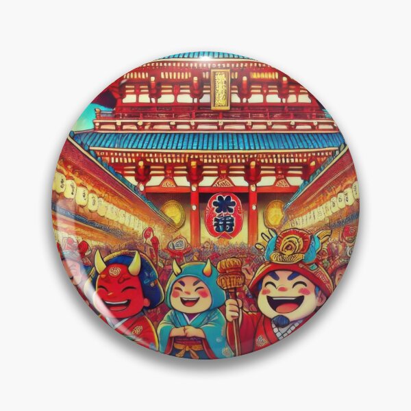 Item preview, Oni and Fukujin Parade at Sensoji designed and sold by BobArtGallery.