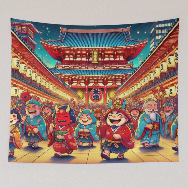 Item preview, Oni and Fukujin Parade at Sensoji designed and sold by BobArtGallery.