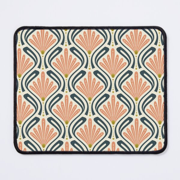Item preview, KF 0360 D - Vintage Retro Daisy 70s Floral Pattern in Peach Green Cream designed and sold by KhakiFinch.