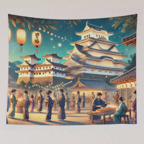 Item preview, Setsubun Night at Himeji Castle designed and sold by BobArtGallery.