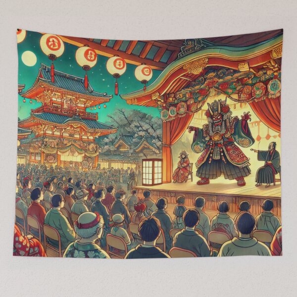 Item preview, Kabuki at Osaka Tenmangu Shrine designed and sold by BobArtGallery.