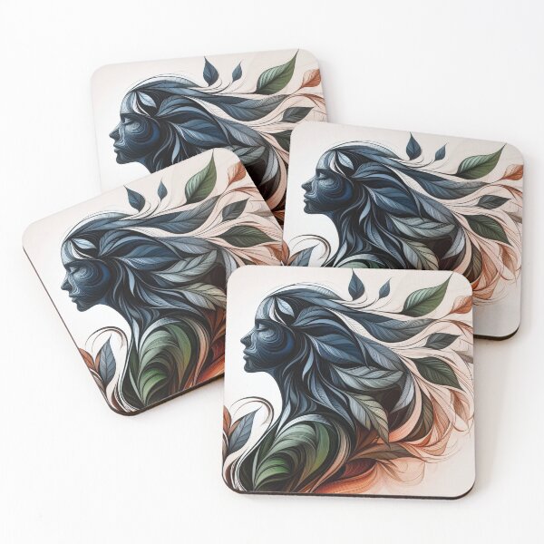 Item preview, Women hair with leaves designed and sold by Kalpa.