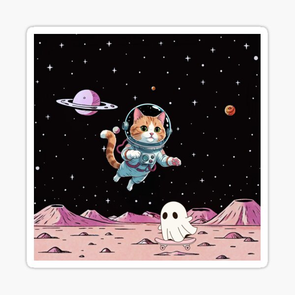 Item preview, Astronaut Ghost Roller-Skating on an Alien Planet – Retro Sci-Fi Whimsy designed and sold by Srivicajansen.