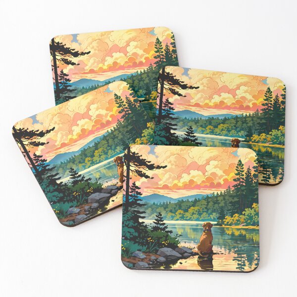 Item preview, Serene Dog at Sunset - Nature-Inspired Digital Art designed and sold by ArtisanBloom.