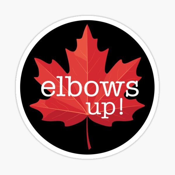 Item preview, Elbows Up- Circle Sticker designed and sold by ElsBellsDesign.