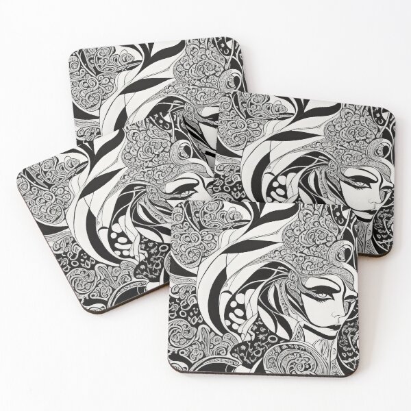 Item preview, Monochrome Maze of Abstract Beauty designed and sold by Prachodayat Artworks.